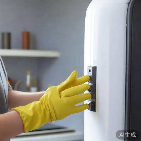 操作前关电源,戴手套防触电