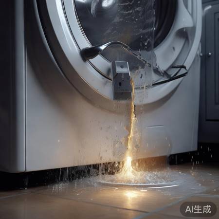 洗衣机排水管堵塞,易漏电