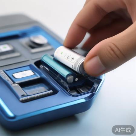 插入电池,按正负极标示