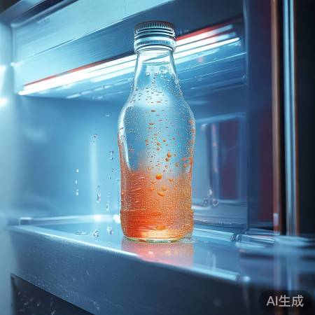 冰箱内压力低，水珠快速蒸发