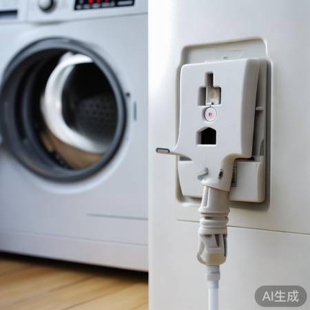 检查插头，盖好洗衣机盖