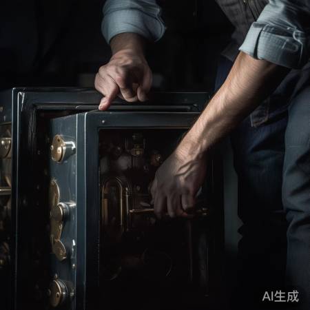 开启保险柜，寻找底部螺丝。