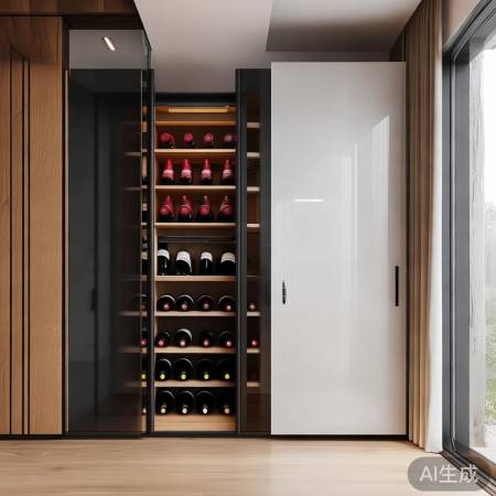 色彩搭配：简约温馨红酒柜