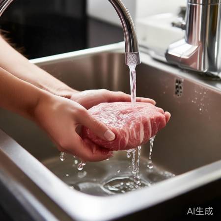 冷水冲肉，去污不泡发