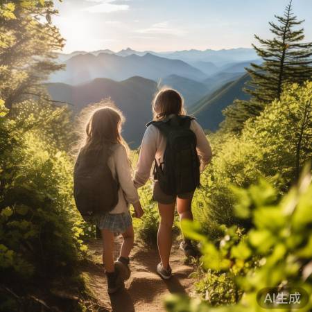 闫妮母女徒步登山，温馨同行